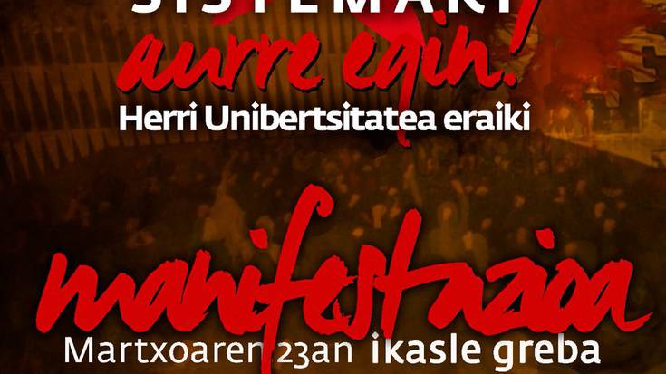 Martxoaren 23ko grebara deitzeko manifestazioa egingo du astelehenean IAk