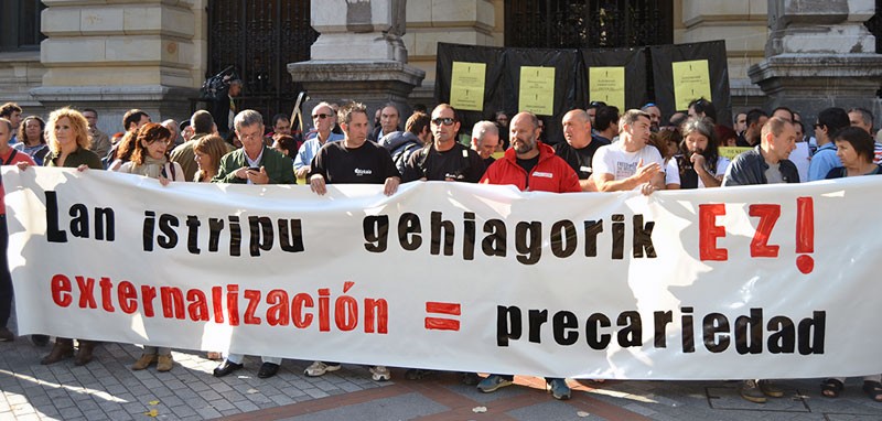 Dozenaka beharginek salatu dute Erandiogoikoko lan-istripua