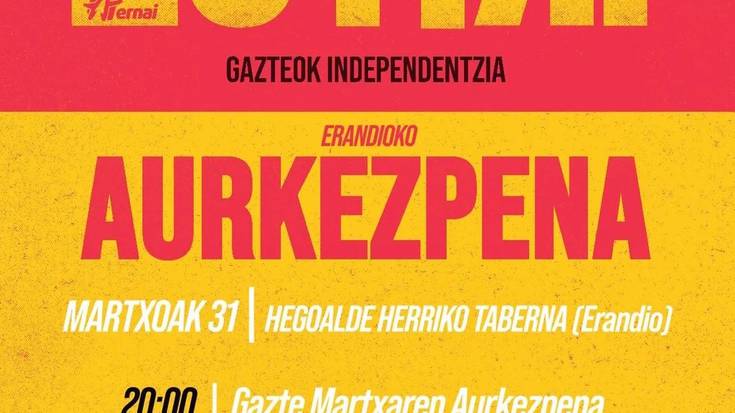 'BostEHun eta zutik!' Gazte Martxaren aurkezpena Erandion