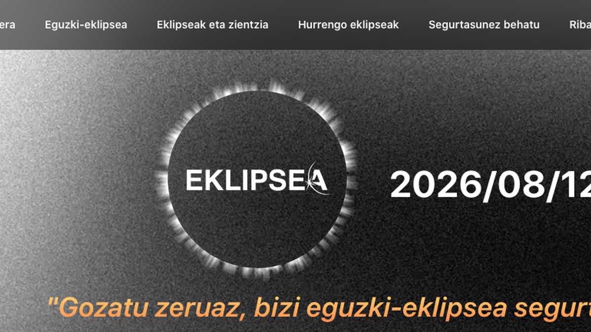 Eusko Jaurlaritzak abuztuaren 12an izango den eguzki-eklipsea ikusteko segurtasun-neurriak aurkeztu ditu