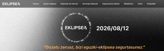 Eusko Jaurlaritzak abuztuaren 12an izango den eguzki-eklipsea ikusteko segurtasun-neurriak aurkeztu ditu