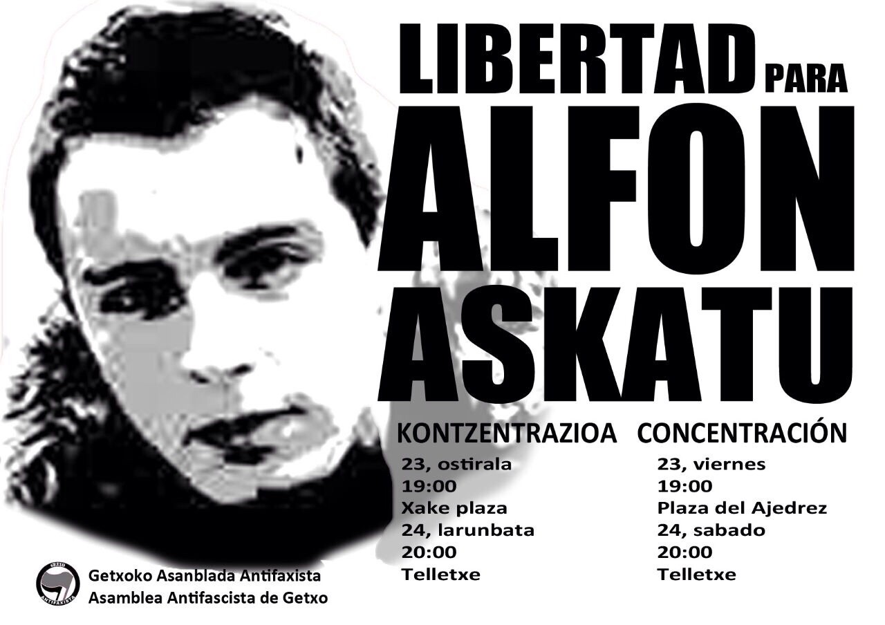 Alfonen askatasuna eskatuko dute asteburuan Getxon