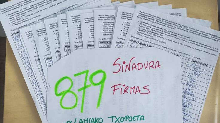 Lamiako Txopoeta Bizirik plataformak 879 sinadura batu ditu auzoetan hobekuntzak eskatzeko