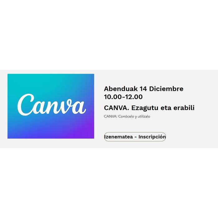 Tailerra: Canva ezagutu eta erabili