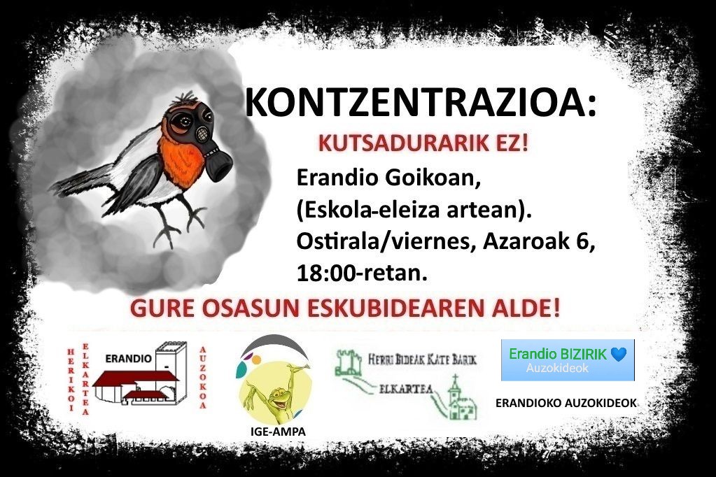 Kutsadura salatzeko elkarretaratzea egingo dute Erandiogoikoan