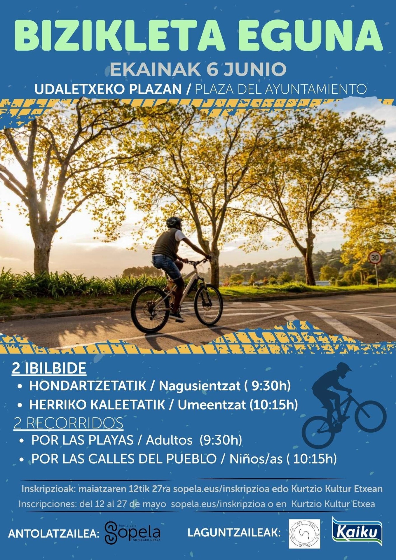 Sopelako bidegorrien sare berritua aurkezteko Bizikleta Eguna ospatuko dute
