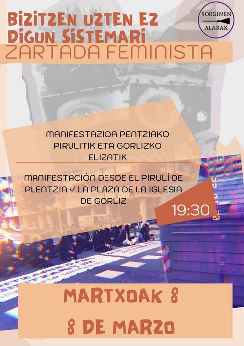 Manifestazioa: "Bizitzen uzten ez digun sistemari zartada ferminista"