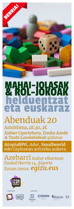 Mahai- eta rol-jolasak euskaraz