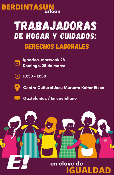 Berdintasuna: Trabajadoras de hogar y cuidados – Derechos laborales