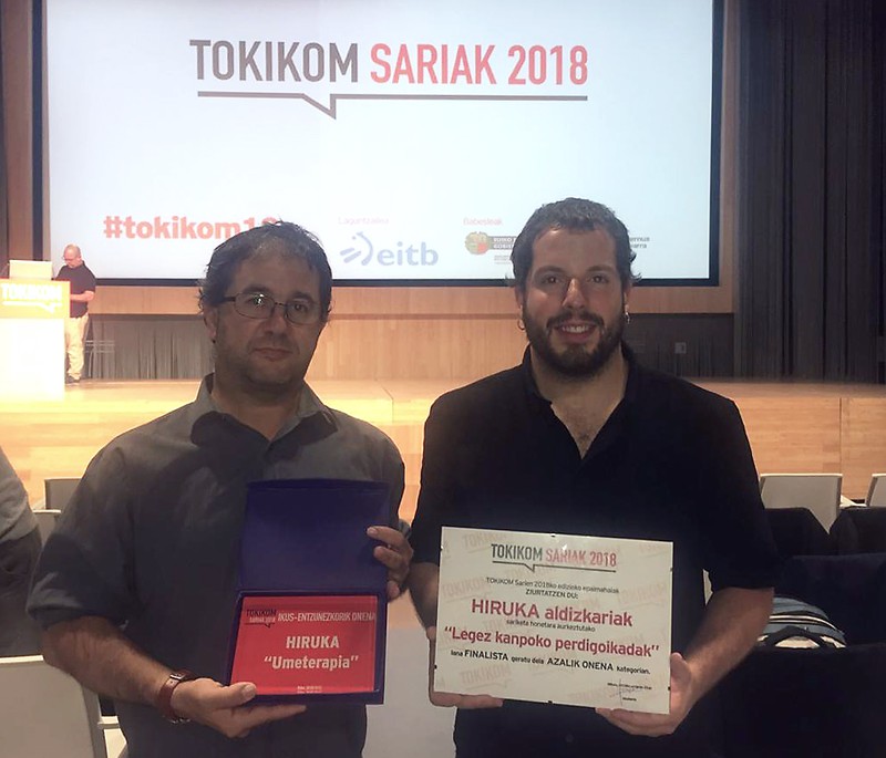 Ikus-entzunezkorik onenaren saria jaso du HIRUKAk Tokikom Sarietan