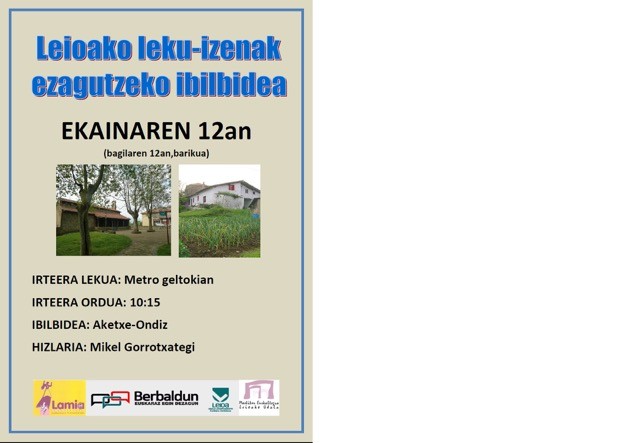 Leioako leku-izenak ezagutzeko ibilbidea egingo dute bihar