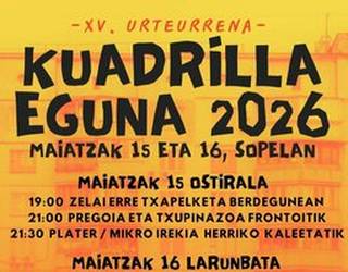 Sopelako Kuadrilla Egunaren 15. urteurrena ospatuko dute maiatzaren 15ean eta 16an
