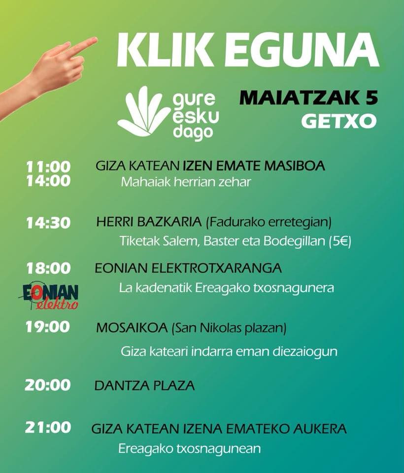 "Klik Eguna", maiatzaren 5ean Getxon