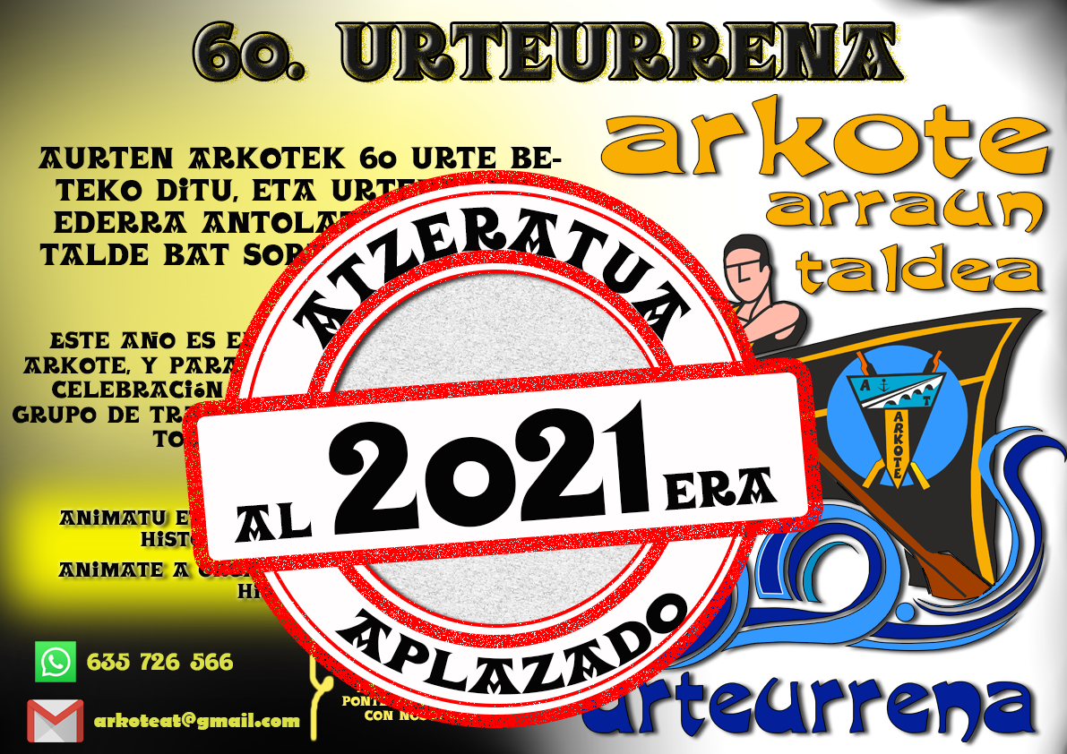 Arkote arraun-taldearen 60. urtemuga 2021era atzeratu dute