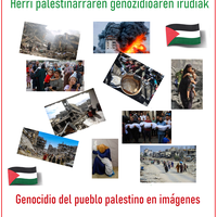 Herri palestinarren genozidioaren irudiak kalera