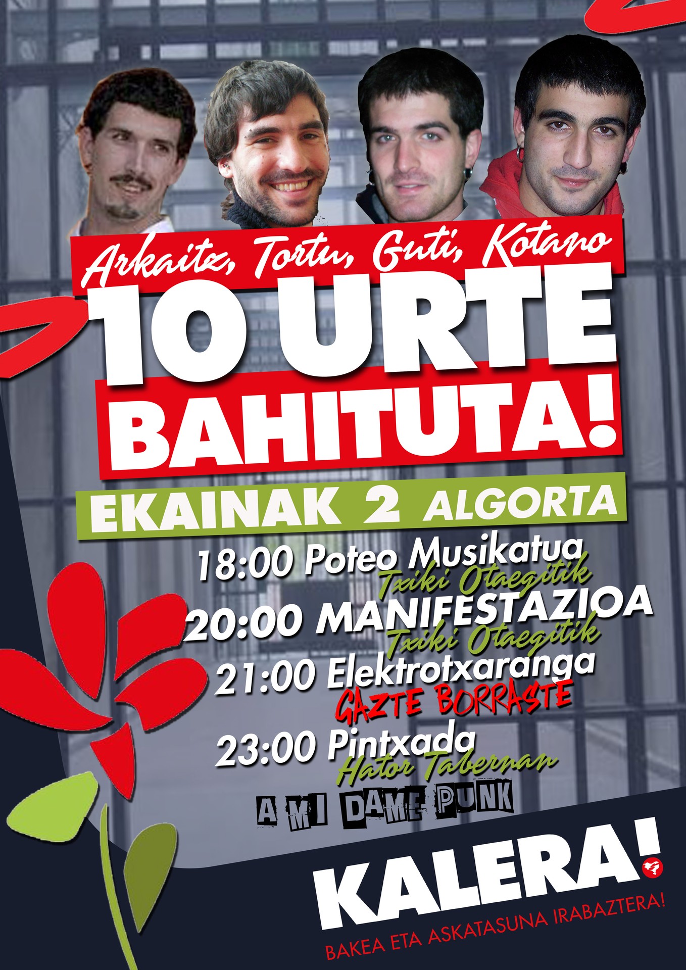 Ekainak 2: denok kalera bakea eta askatasuna irabaztera!