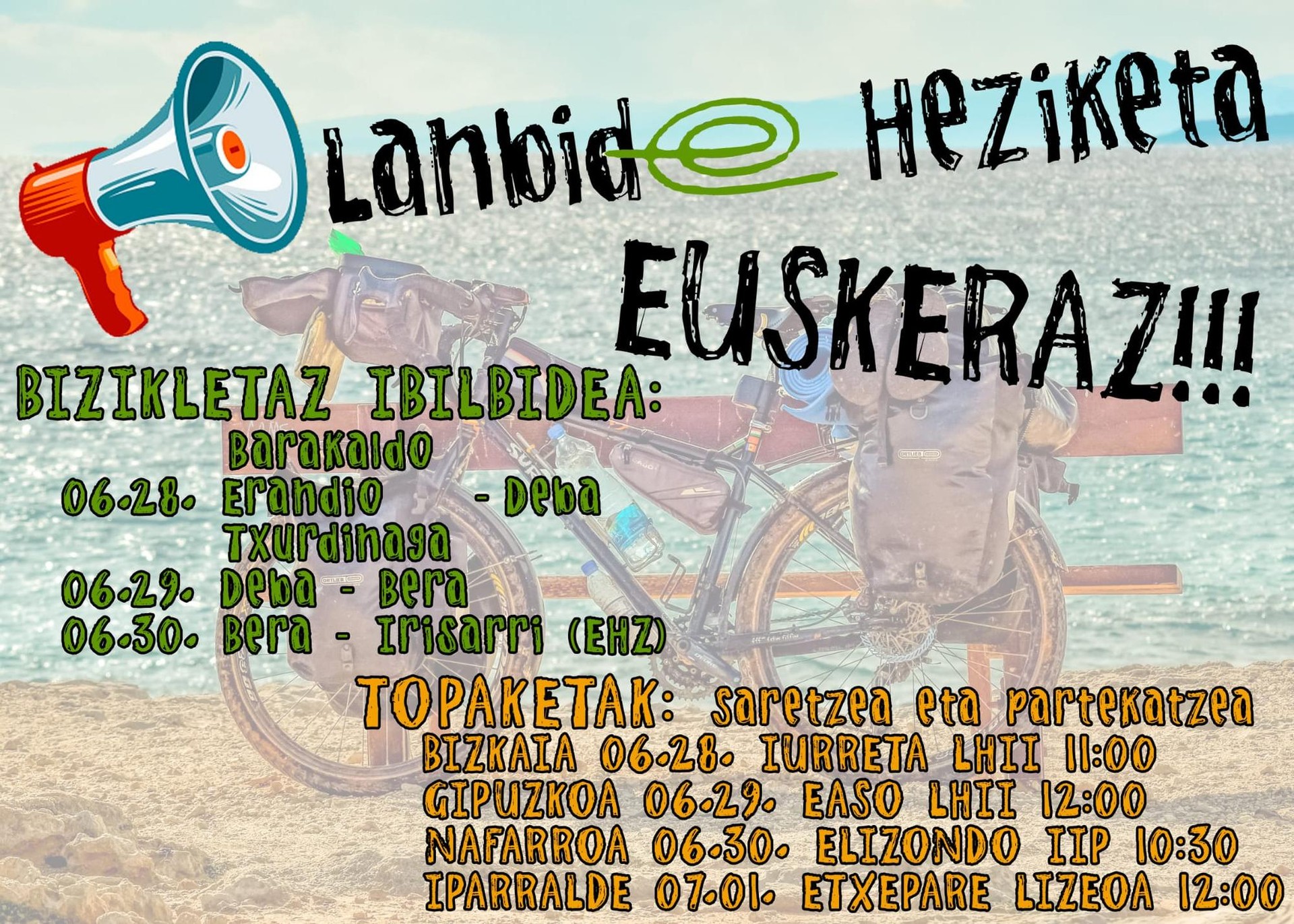 Euskararen aldeko bizikletada batean parte hartuko du Erandioko Tartanga Lanbide Heziketak