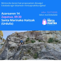 Uribe Kostako Mankomunitateak eskualdeko eskalada topaketa antolatuko dute azaroaren 14an