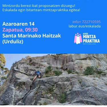 Uribe Kostako Mankomunitateak eskualdeko eskalada topaketa antolatuko dute azaroaren 14an