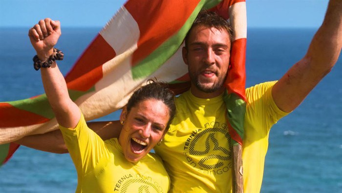 'Conquis'-eko ikurrina Getxora ekarri du Jokin Ramosek