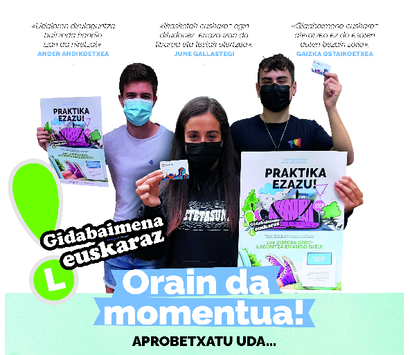 Gidabaimena euskaraz ateratzeko kanpaina jarri du martxan Getxoko Udalak