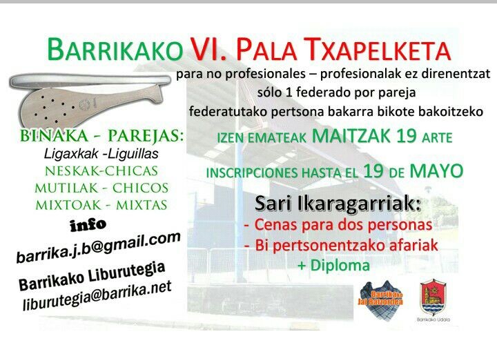 Barrikako VI. Pala Txapelketa martxan da!