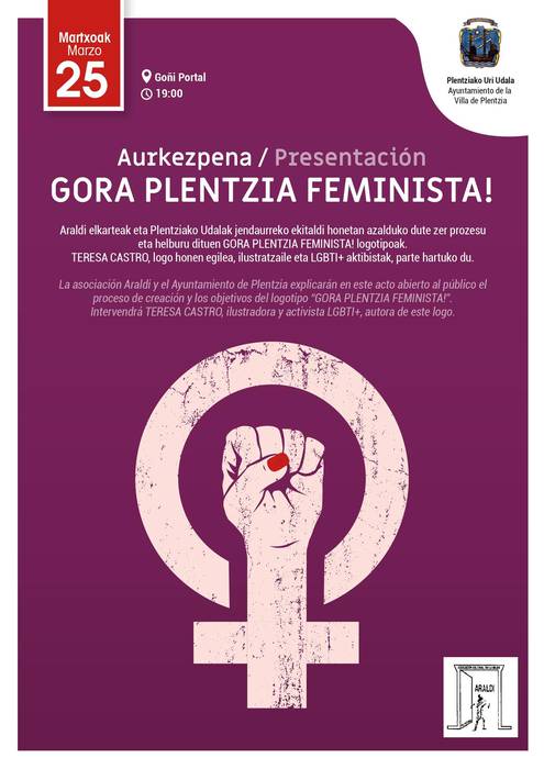 Gora Plentzia Feminista!  logotipoaren aurkezpena