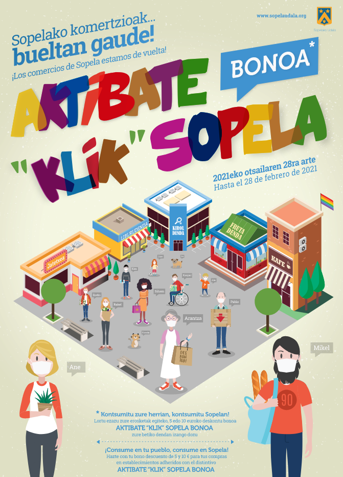 Herriko 58 establezimendu batu dira Aktibatu Klik Sopela kanpainara