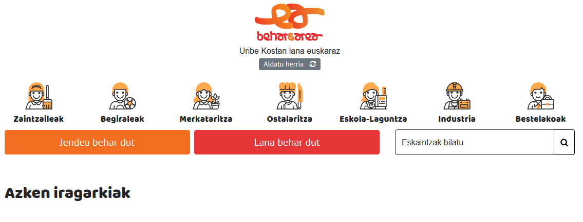 Beharsarea webgunea berritu dute