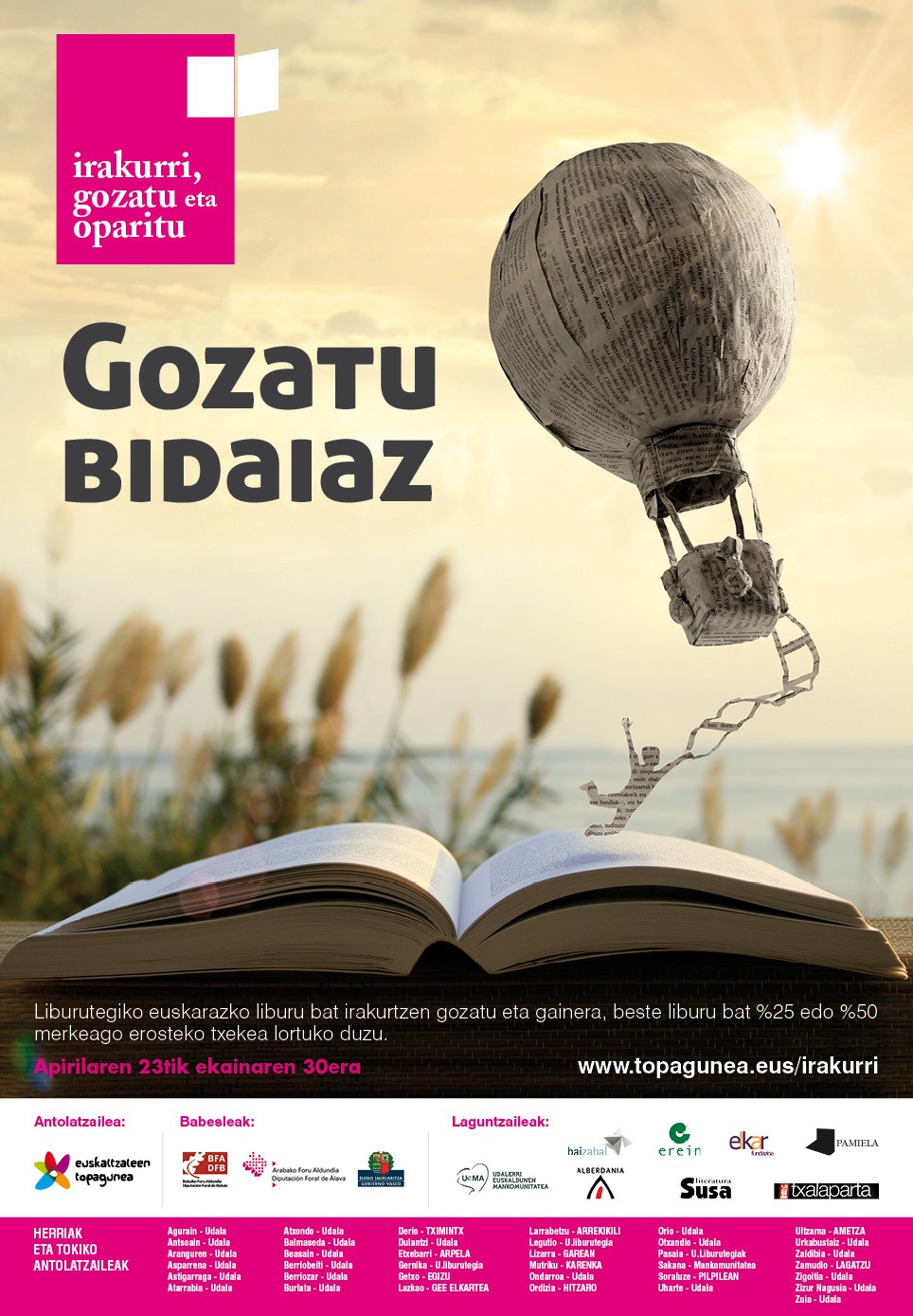 Bi hilabetez luzatuko da "Irakurri, gozatu eta oparitu" kanpaina