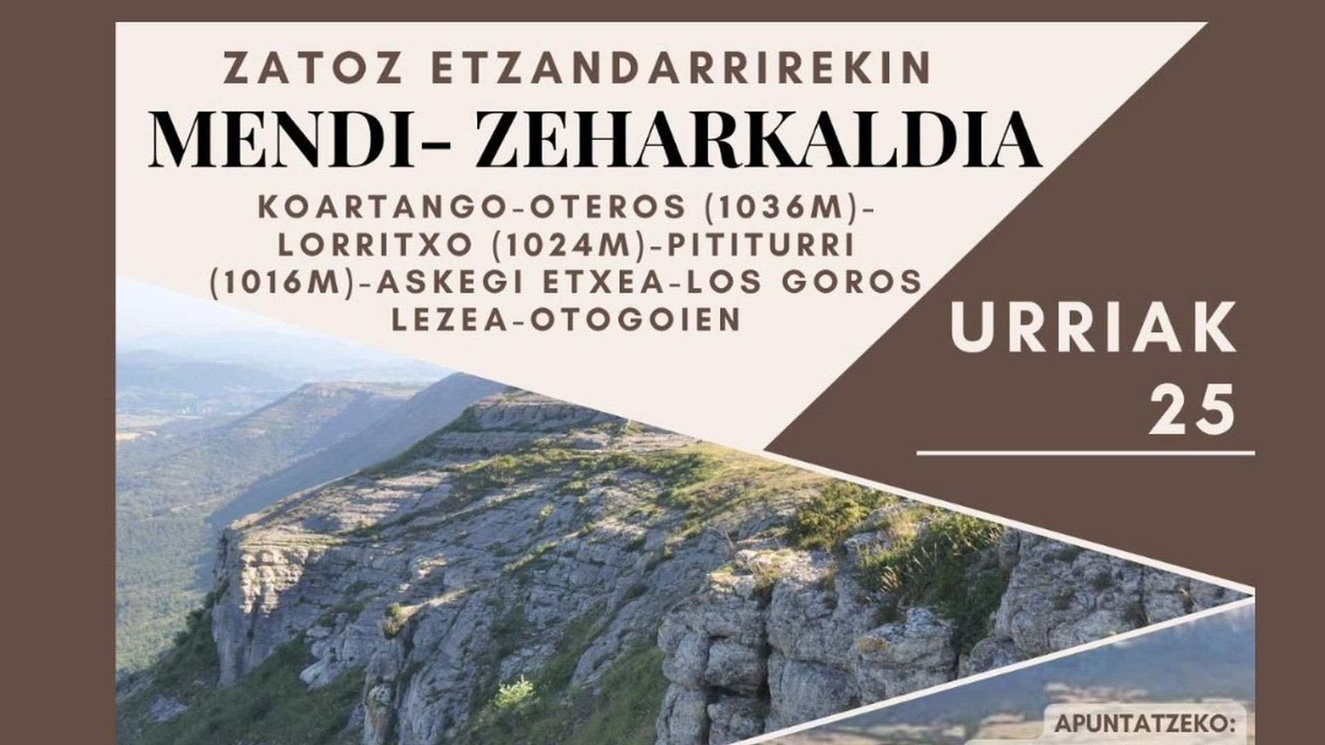 Mendi zeharkaldia Koartangotik Otogoienera