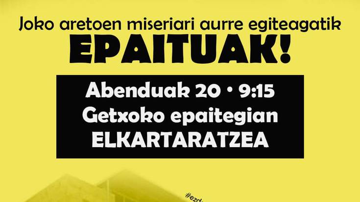 Sopelan apustu-etxeen aurkako protestak egiteagatik lau gazte epaituko dituzte Getxon