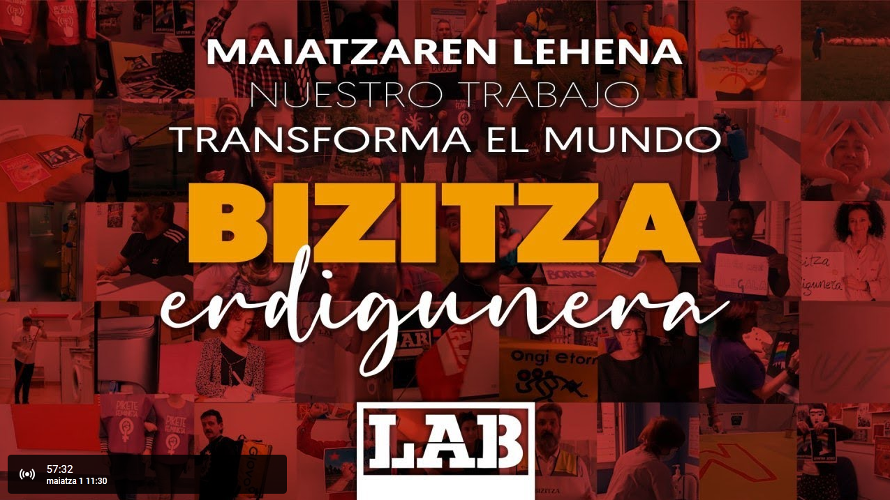 Maiatzaren lehenean, bizitza erdigunera eraman gura du LAB sindikatuak