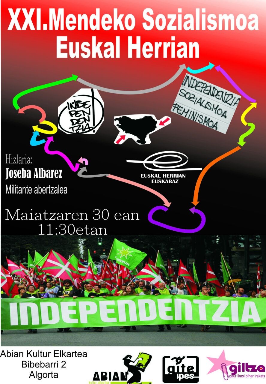 Euskal Herriko XXI. mendeko sozialismoaren inguruan solastuko dira zapatuan Abian kultur elkartean