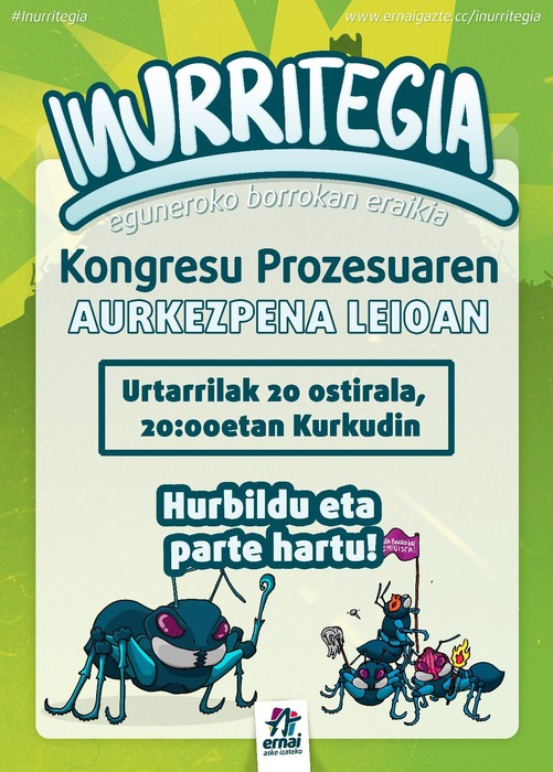 Inurritegia prozesua aurkeztuko dute gaur, Leioan