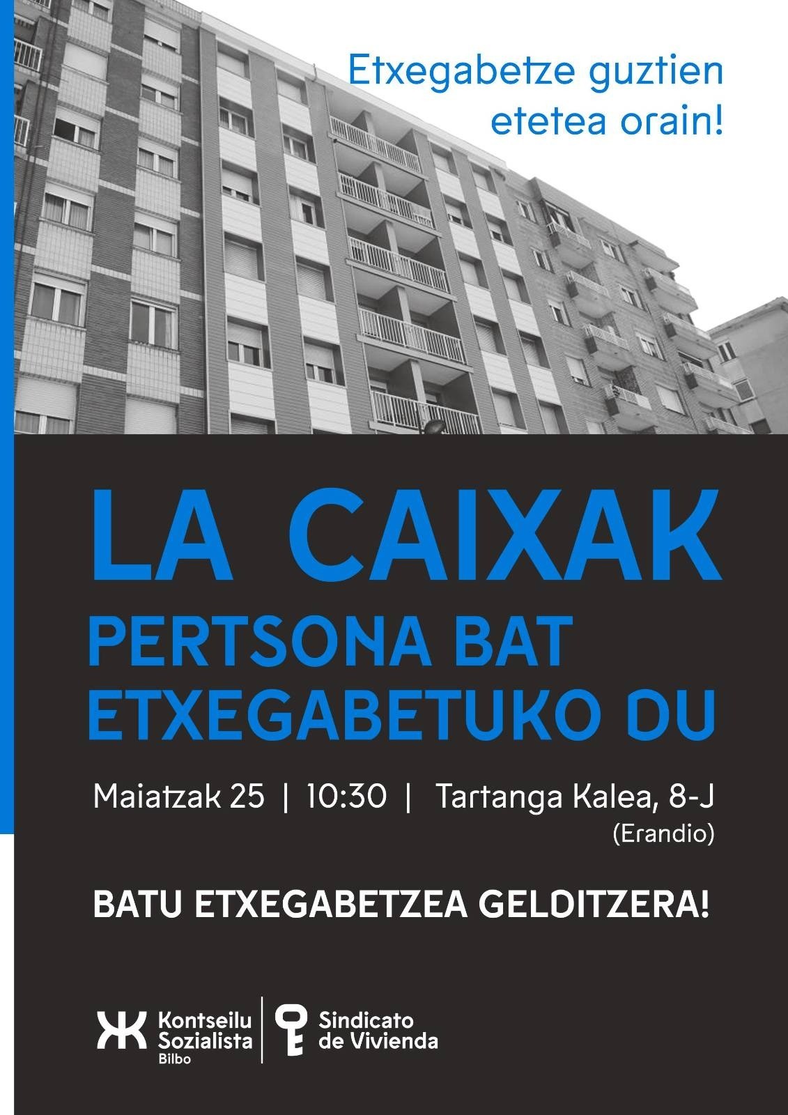 Erandioztar baten etxegabetzea salatzeko kontzentrazioa egingo dute eguenean