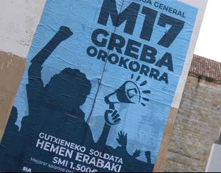 Martxoaren 17ko greba orokorraren deialdiak Uribe Kostan