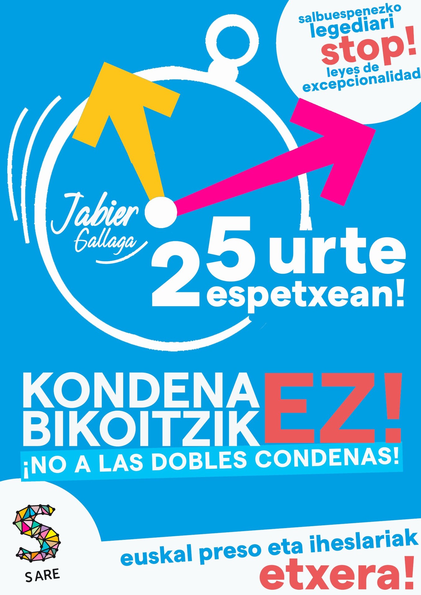 Jabier Gallaga Ruiz, 25 urte espetxean: 'Kondena bikoitzik EZ!'