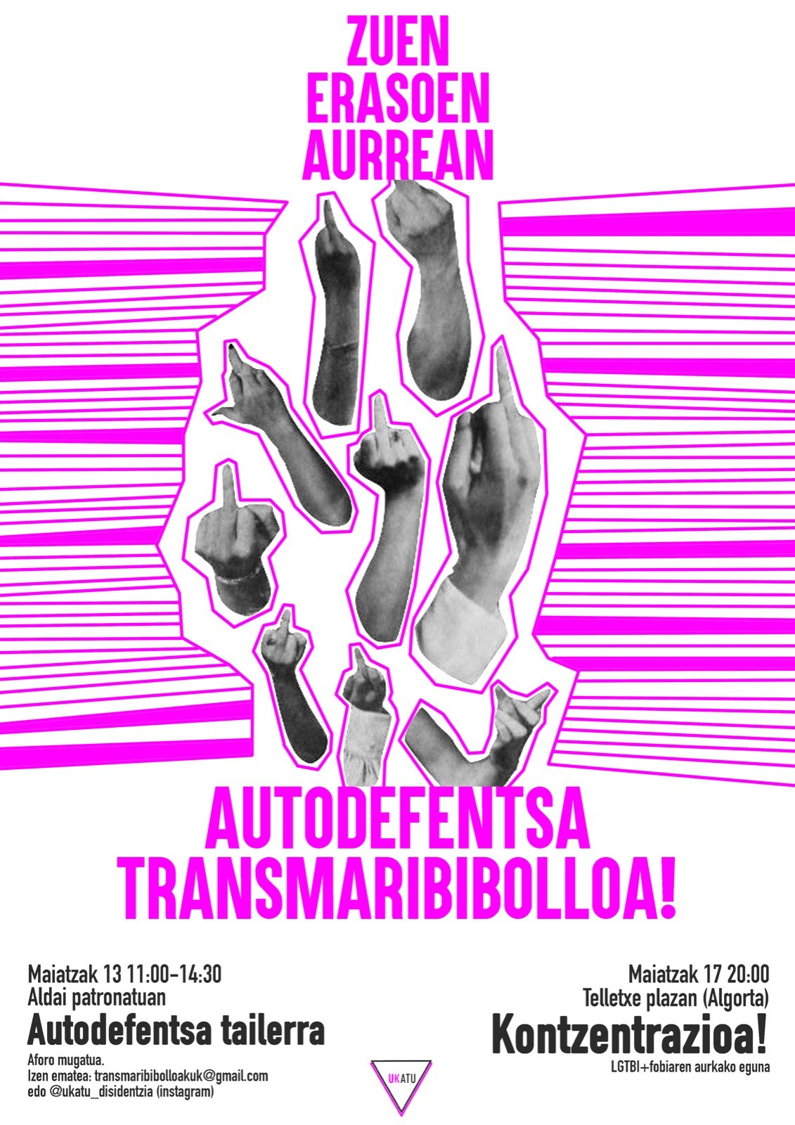 LGTBI+ kolektiboaren kontrako erasoak deitoratzeko hainbat jarduera antolatu ditu egunotarako Ukatu asanbladak