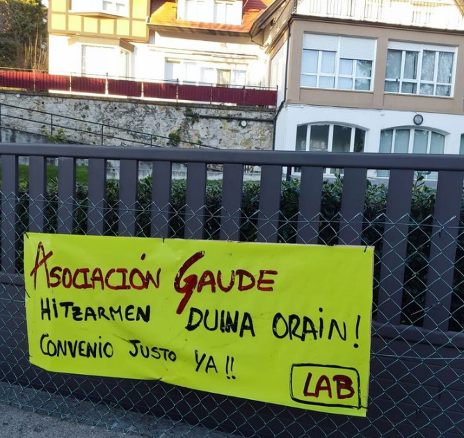 Gaude elkarteko langileek mobilizazioa egingo dute gaur Leioan