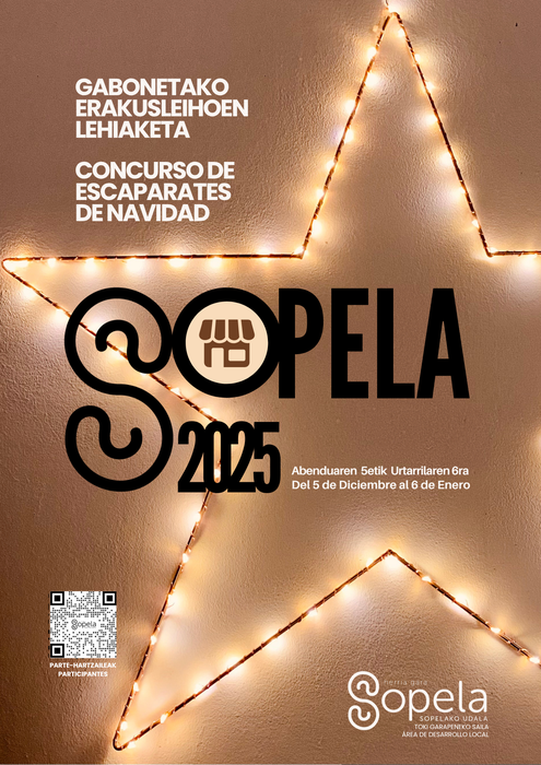 Sopelako Udalak Gabonetako erakusleiho lehiaketa jarri du martxan tokiko merkataritza sustatzeko