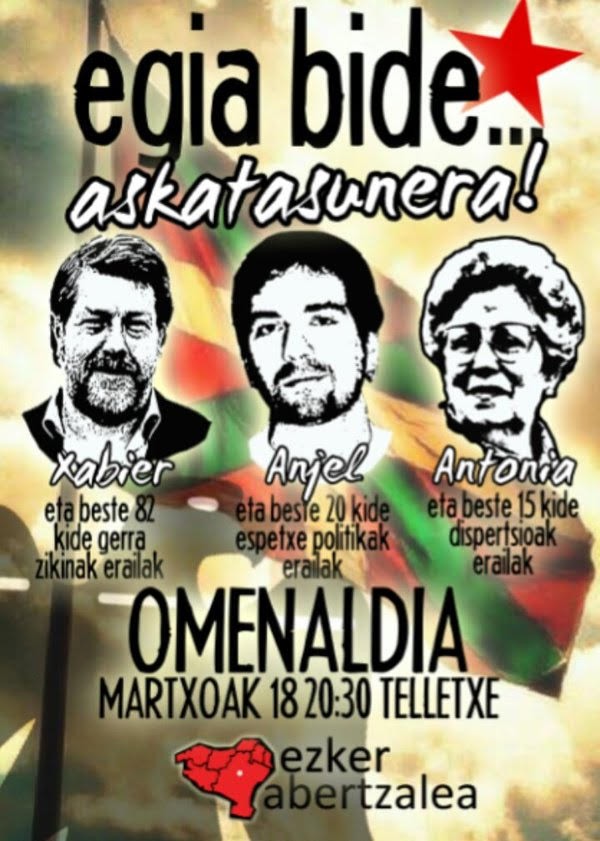 Anjel Figueroa, Antonia Fernandez eta Xabier Galdeano gogoan izango dituzte gaur Algortan