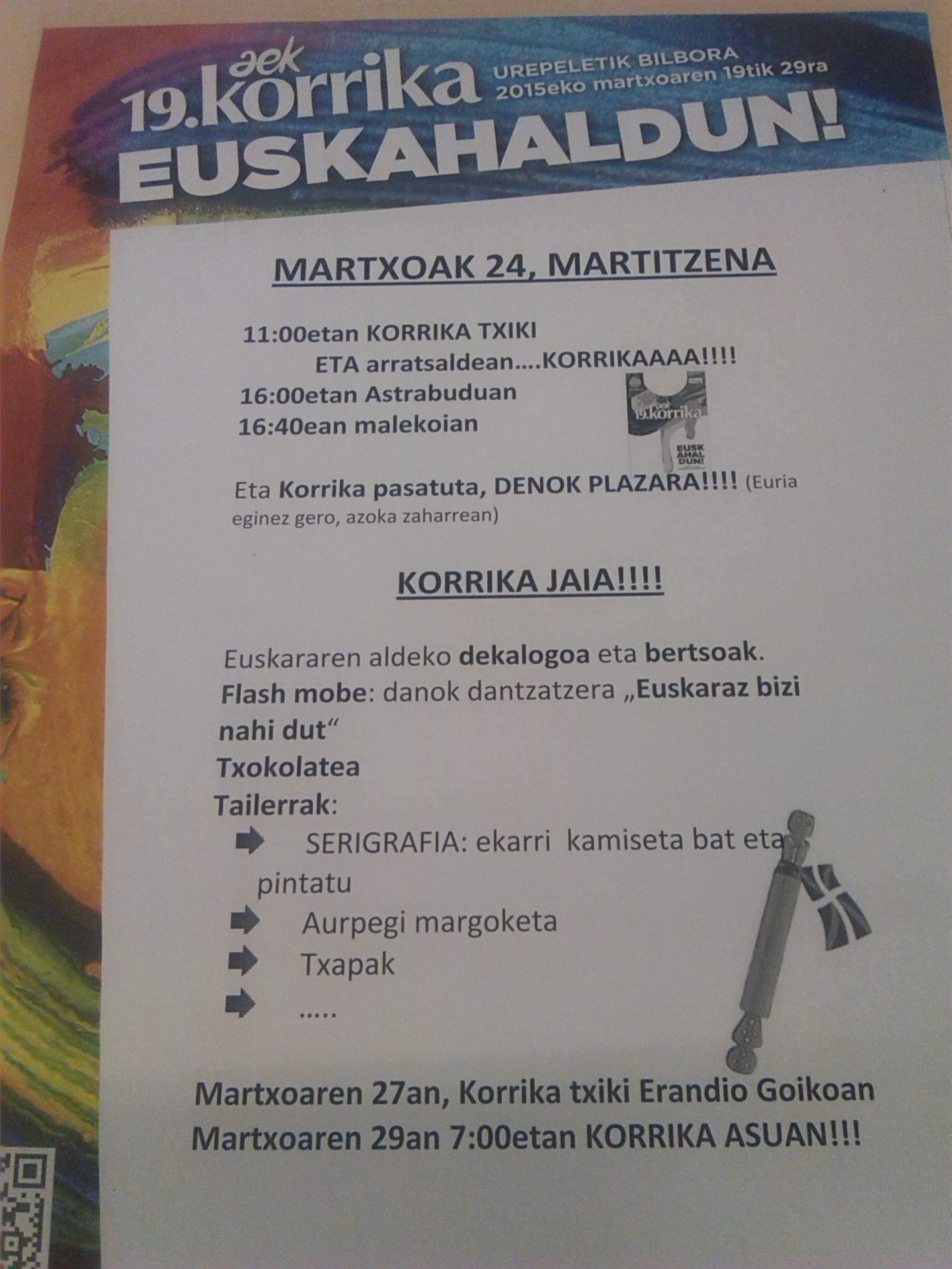 Martitzenean, Korrika jaia Erandion!!!