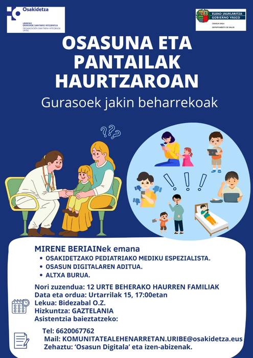 Hitzaldia: Osasuna eta pantailak haurtzaroan