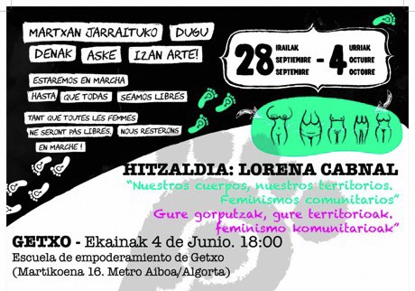 Feminismo komunitarioen inguruan berba egingo dute gaur Getxoko Jabekuntza Eskolan